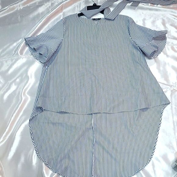 Cute SHEIN Hi Lo Blouse With Tie Belt - Picture 1 of 8